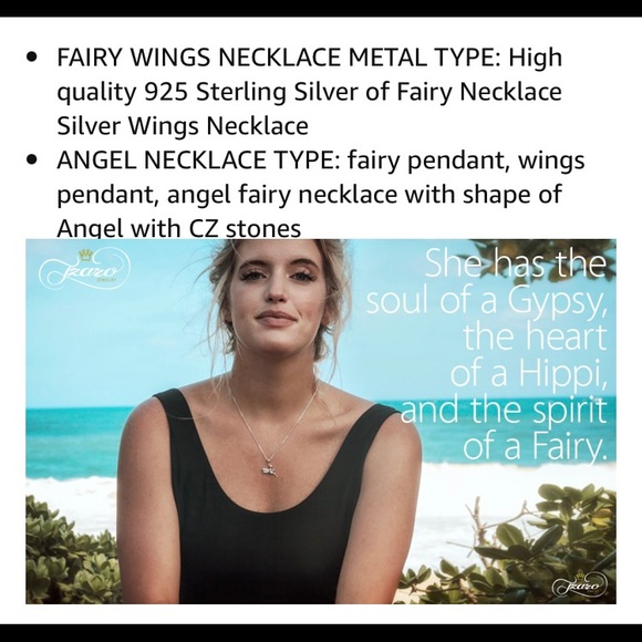 NIB 925 SterlingSilver Fairy Wing Pendant 💜💗💜 - Picture 6 of 14